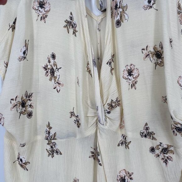 Final Touch Floral Cap Sleeve Maxi Dress  Knotted Back Boho Rayon M - Picture 10 of 12